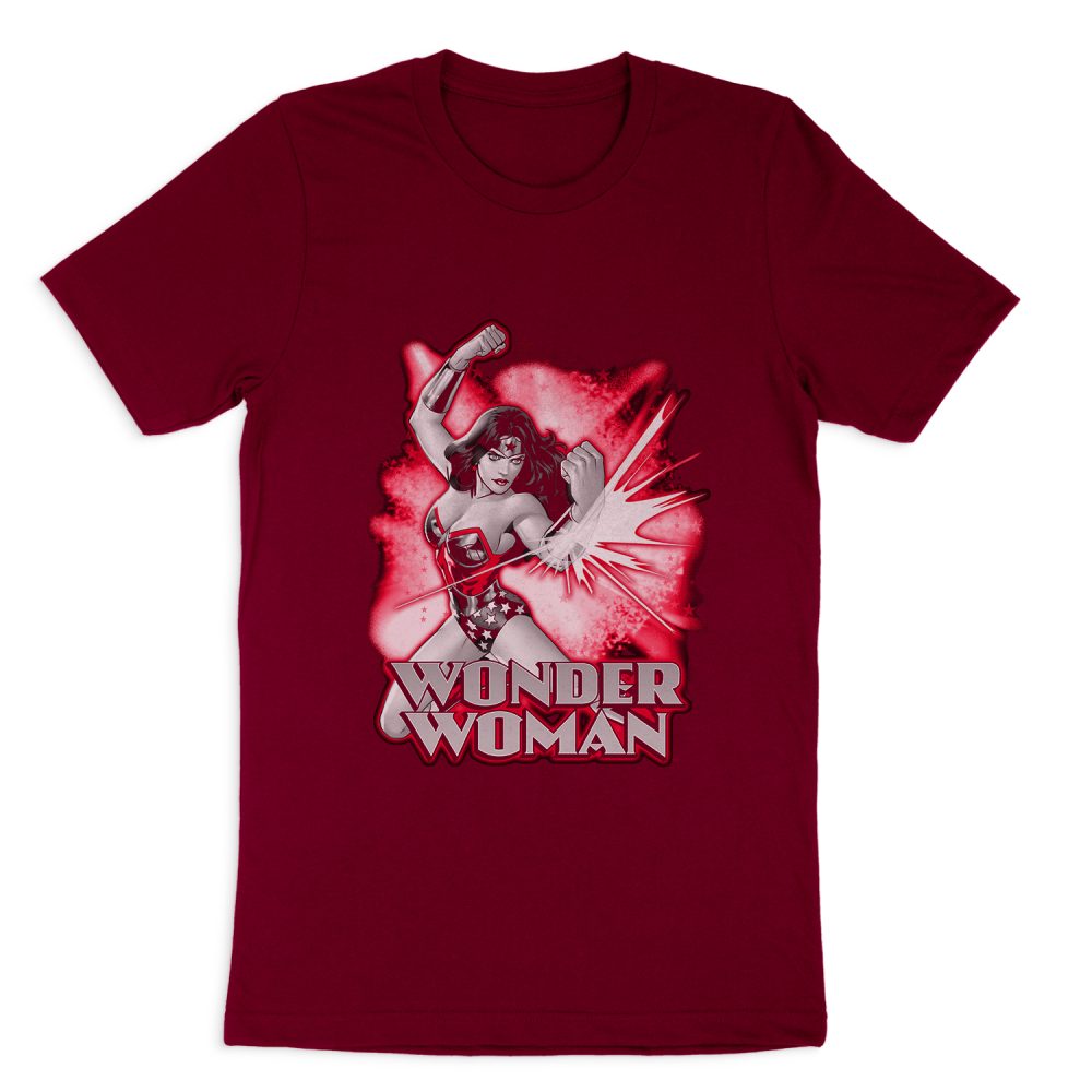 WONDER WOMAN RED & GRAY SHORT SLEEVE T-SHIRT