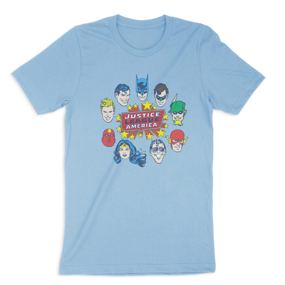 JUSTICE LEAGUE JUSTICE HEAD CIRCLE SHORT SLEEVE T-SHIRT