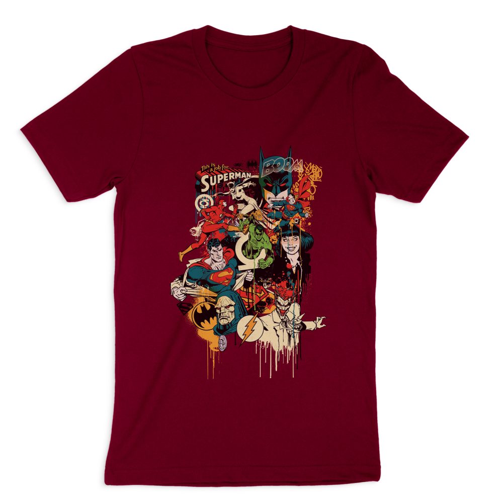DC COMICS DRIPPING CHARACTERS SHORT SLEEVE T-SHIRT