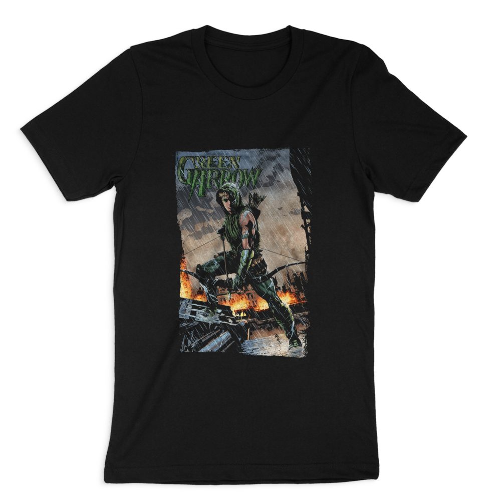 JUSTICE LEAGUE FIRE AND RAIN SHORT SLEEVE T-SHIRT