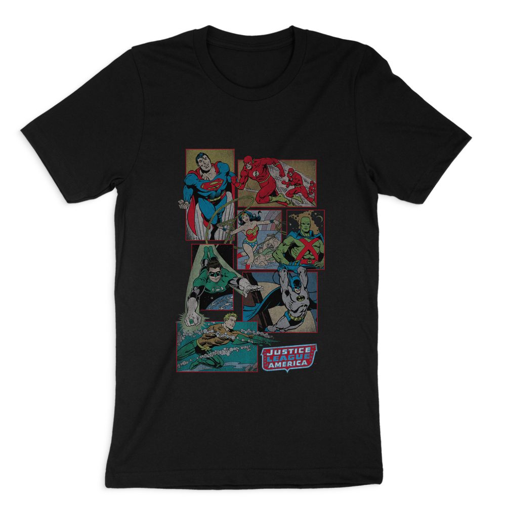 DC COMICS JUSTICE LEAGUE BOXES SHORT SLEEVE T-SHIRT