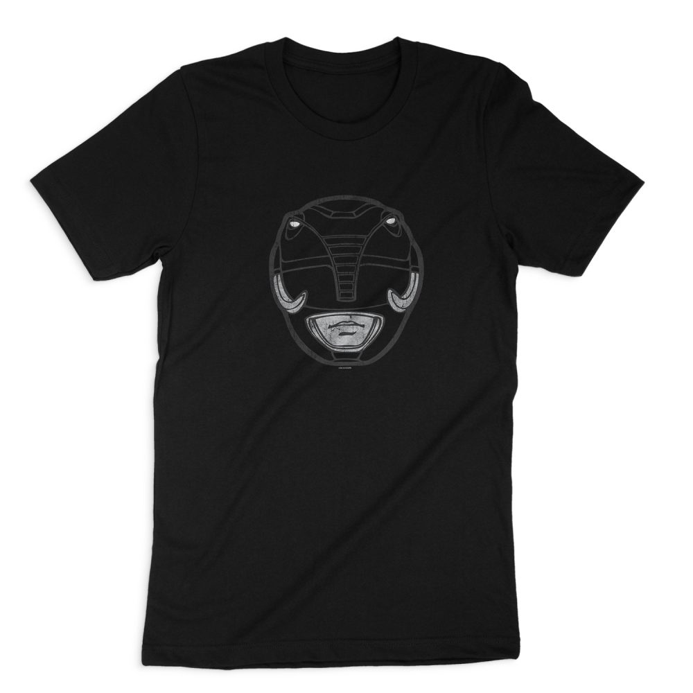 POWER RANGERS BLACK RANGER MASK SHORT SLEEVE T-SHIRT