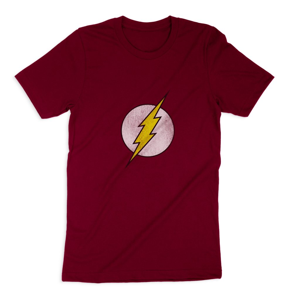 THE FLASH FLASH LOGO DISTRESSED SHORT SLEEVE T-SHIRT