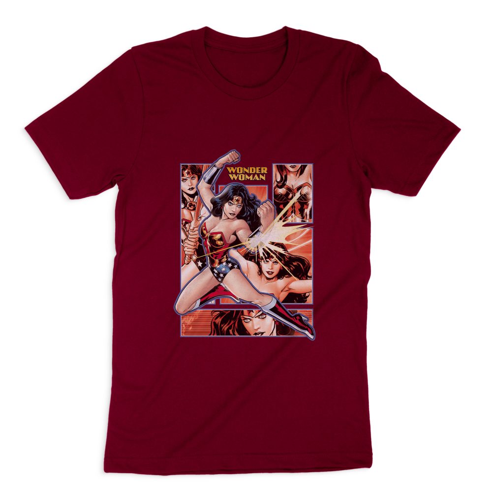 JUSTICE LEAGUE WONDER WOMAN PANELS SHORT SLEEVE T-SHIRT