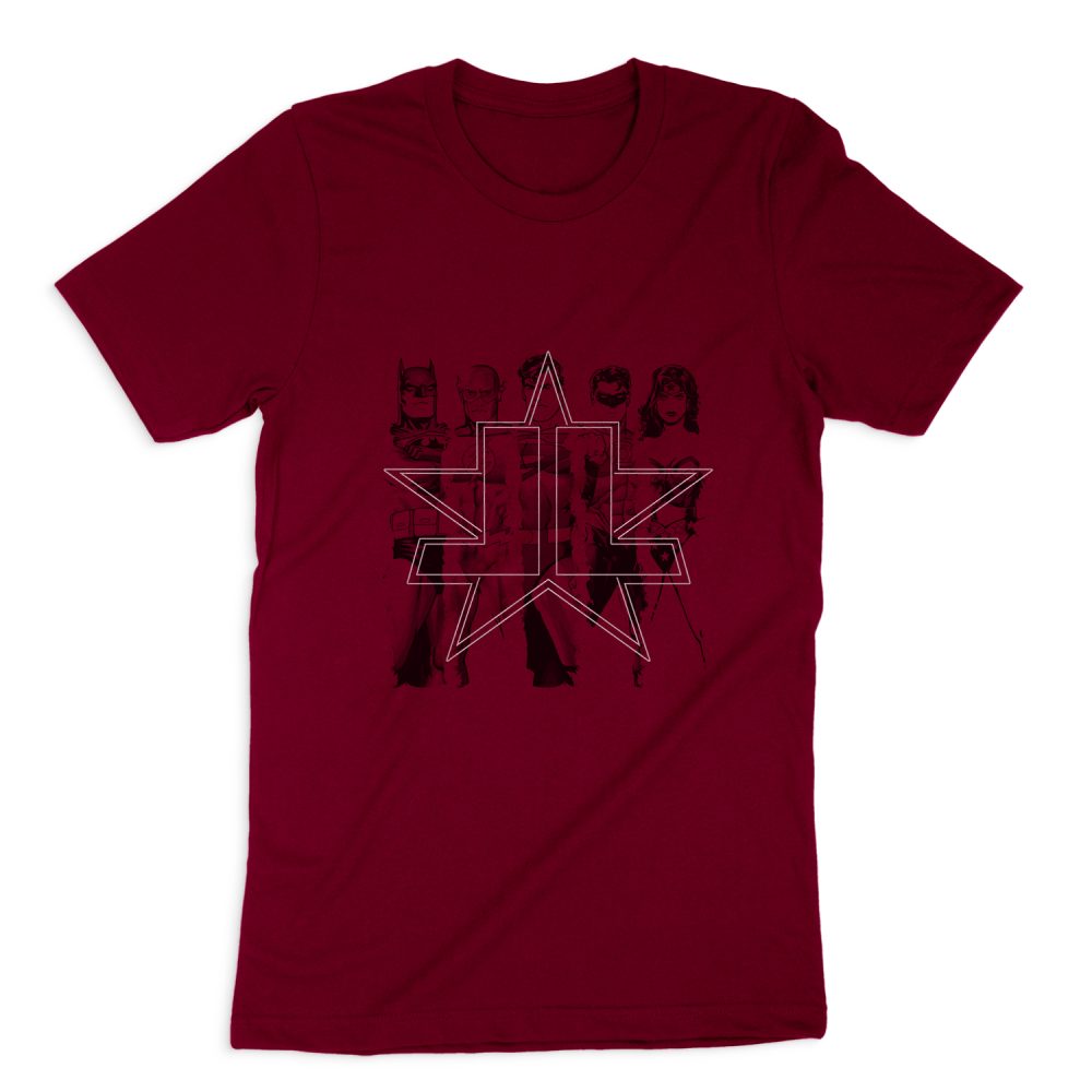JUSTICE LEAGUE FIVE STARS SHORT SLEEVE T-SHIRT