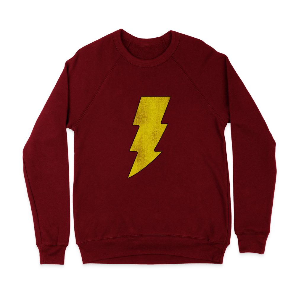 DC COMICS SHAZAM LOGO DISTRESSED SWEATSHIRT