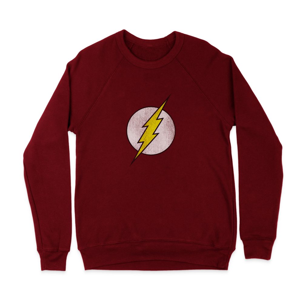THE FLASH FLASH LOGO DISTRESSED SWEATSHIRT
