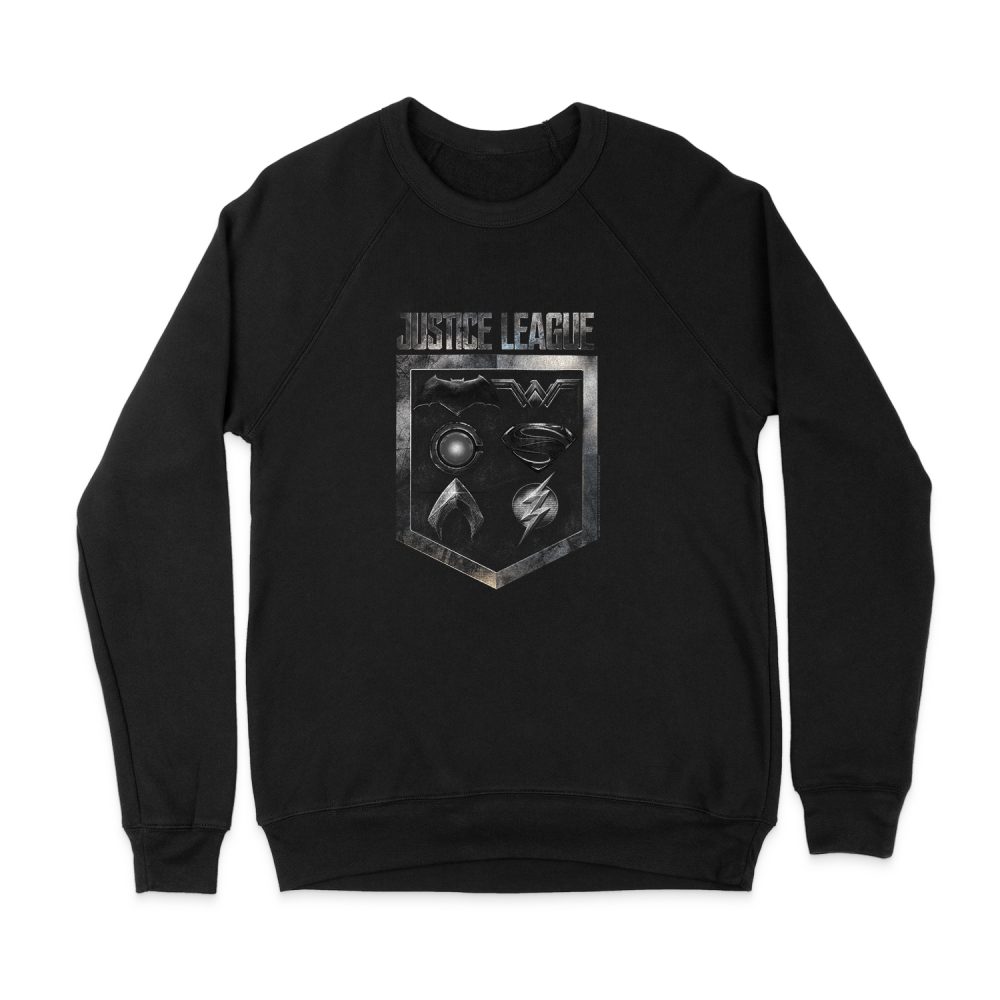 JUSTICE LEAGUE SHIELD OF EMBLEMS SWEATSHIRT