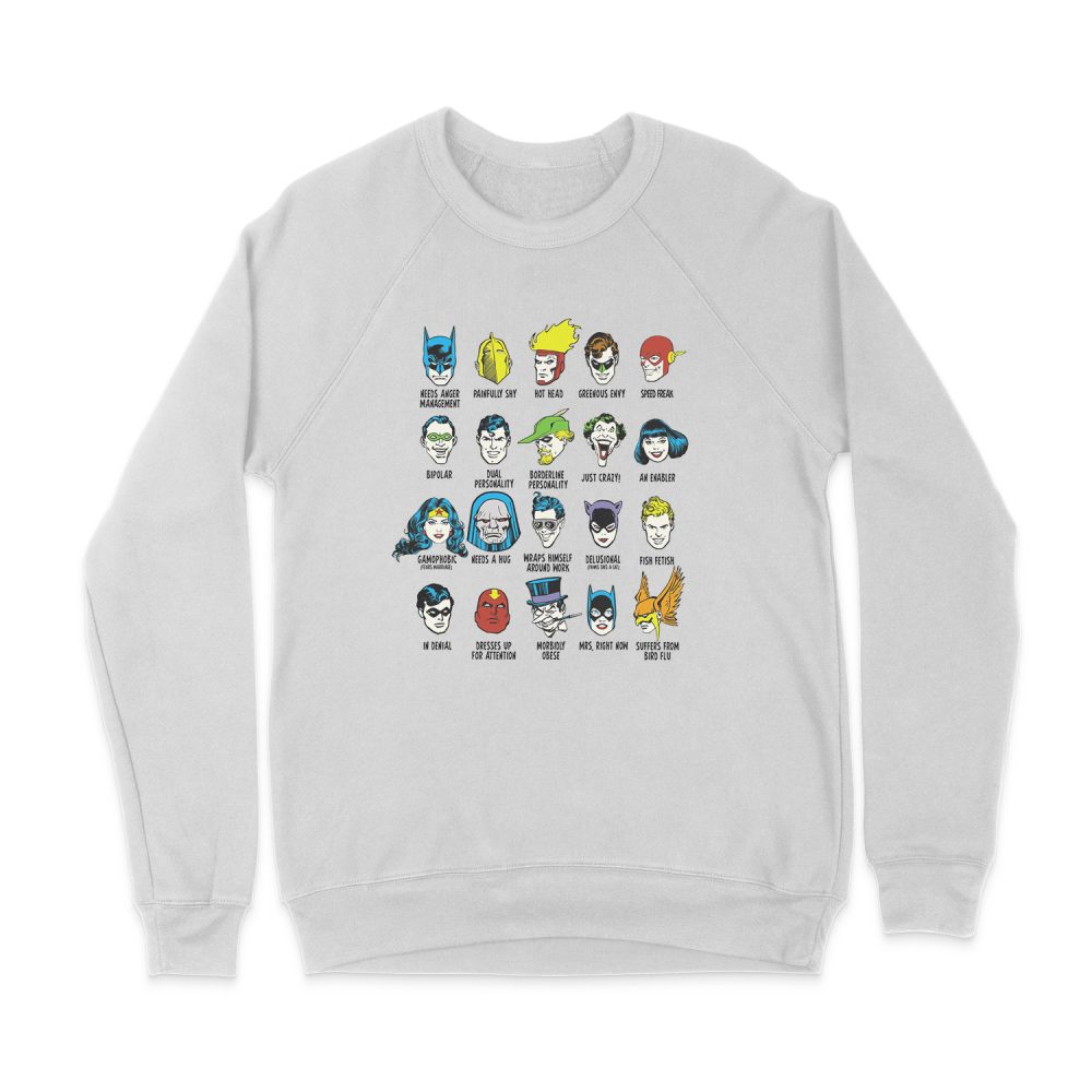 DC COMICS SUPERHERO ISSUES SWEATSHIRT