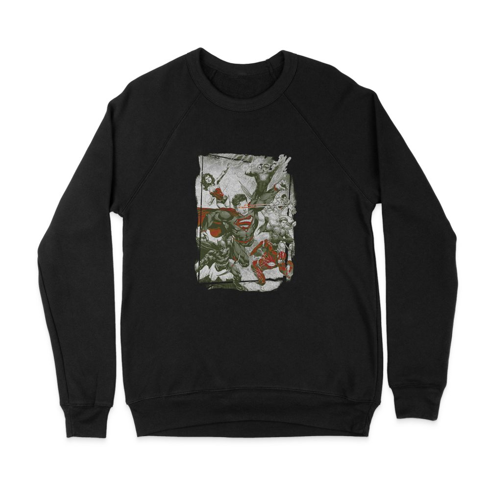 JUSTICE LEAGUE GREEN AND RED SWEATSHIRT