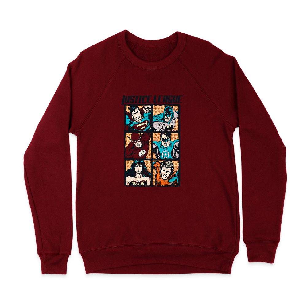 JUSTICE LEAGUE ROUGH PANELS SWEATSHIRT