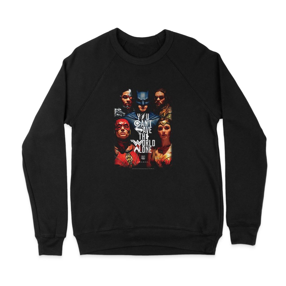 JUSTICE LEAGUE SAVE THE WORLD POSTER SWEATSHIRT