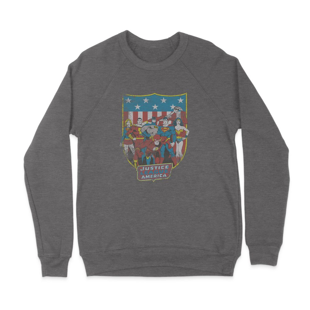 DC COMICS JLA AMERICAN SHIELD SWEATSHIRT
