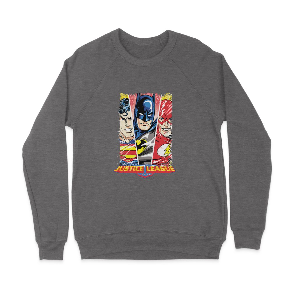 JUSTICE LEAGUE HERO TRIPTYCH SWEATSHIRT