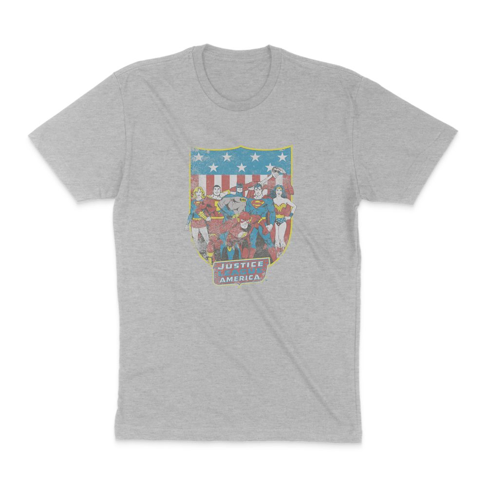 DC COMICS JLA AMERICAN SHIELD SHORT SLEEVE T-SHIRT