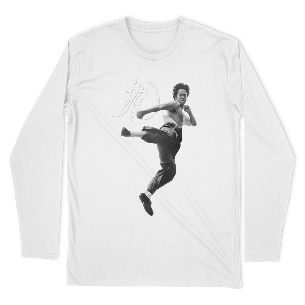 BRUCE LEE FLYING KICK LONG SLEEVE T-SHIRT