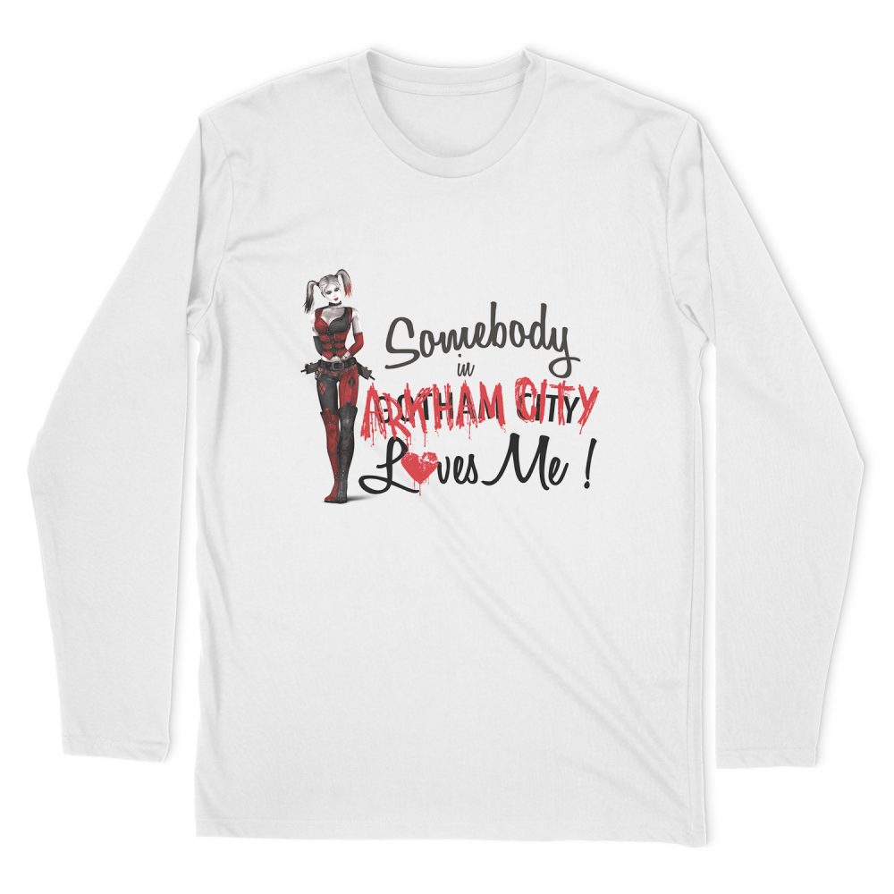 HARLEY QUINN  SOMEBODY LOVES ME LONG SLEEVE T-SHIRT