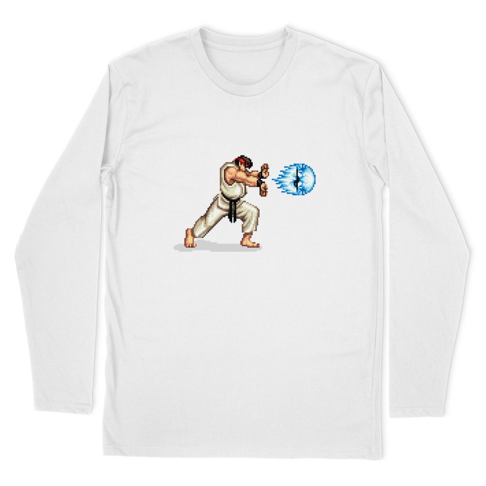 STREET FIGHTER II RYU HADOUKEN RETRO LONG SLEEVE T-SHIRT