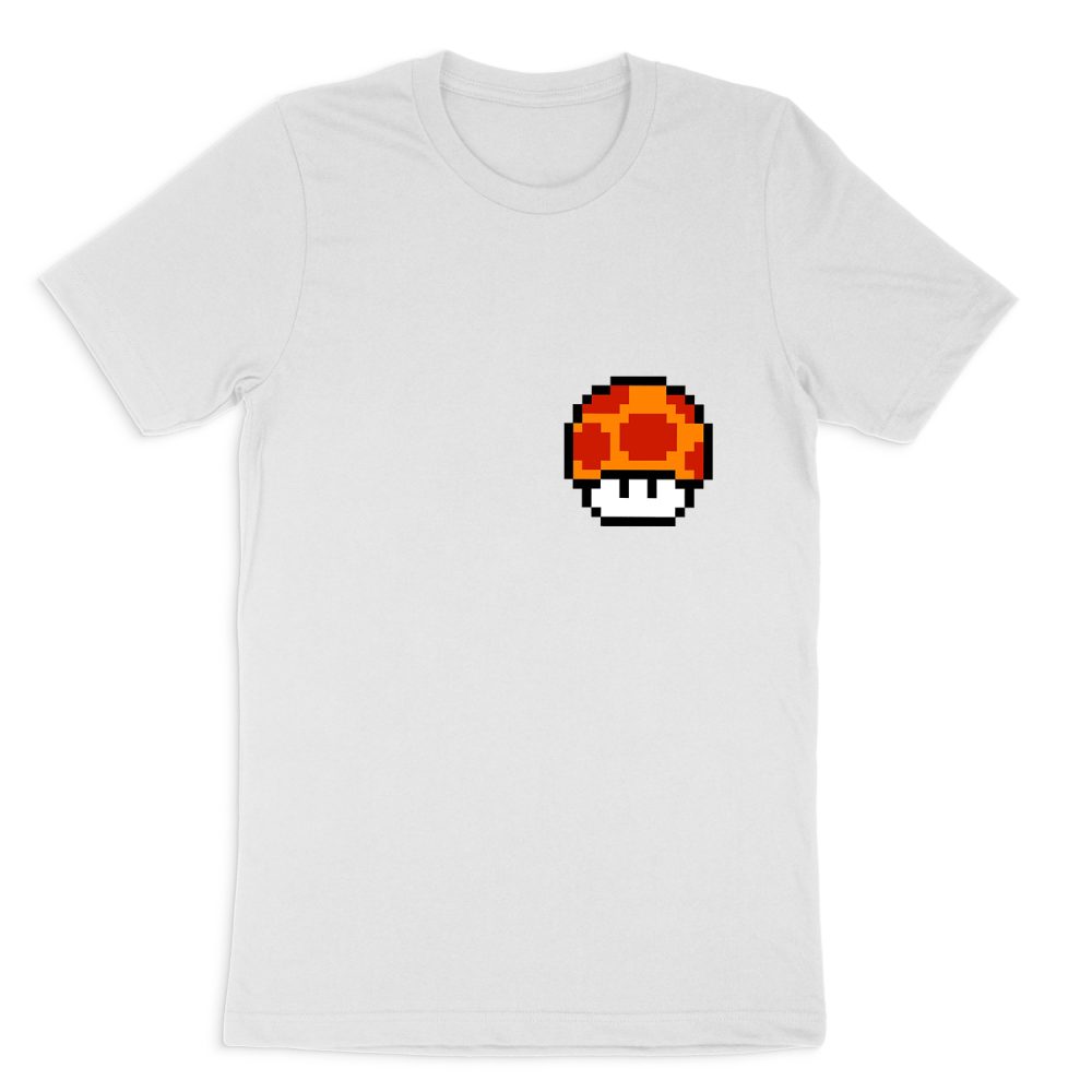 8-BIT MEGA MUCHROOM SUPER MARIO SHORT SLEEVE T-SHIRT