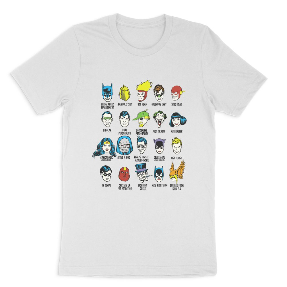 DC COMICS SUPERHERO ISSUES SHORT SLEEVE T-SHIRT
