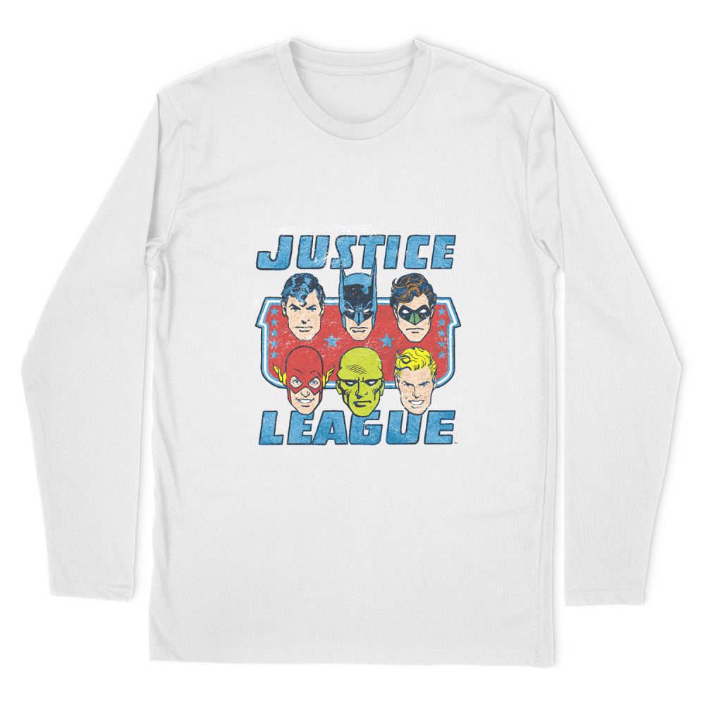 DC COMICS FACES OF JUSTICE LONG SLEEVE T-SHIRT