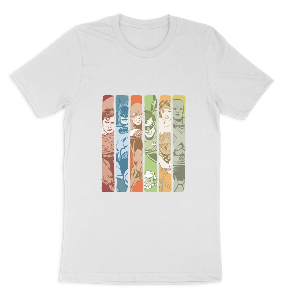 DC COMICS JUSTICE LEAGUE COLUMNS SHORT SLEEVE T-SHIRT
