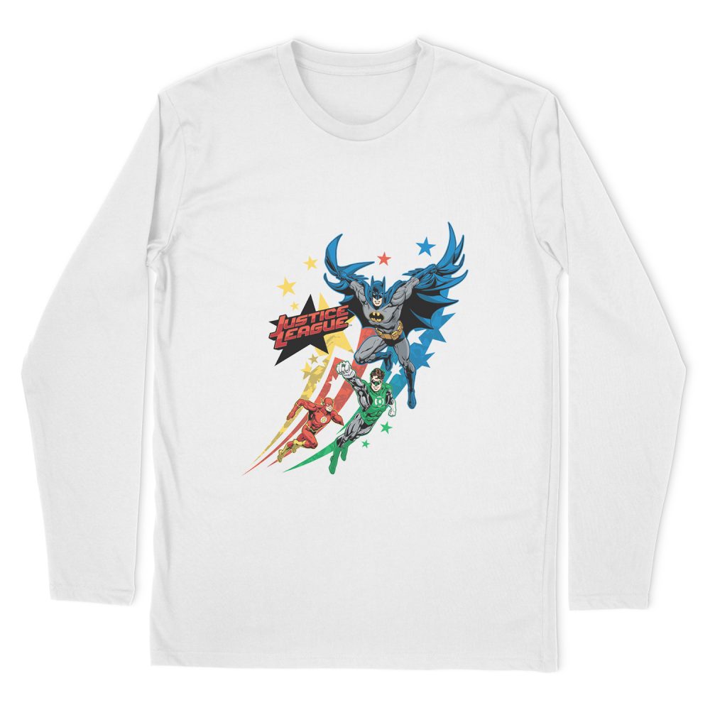 DC COMICS JUSTICE LEAGUE COLUMNS LONG SLEEVE T-SHIRT