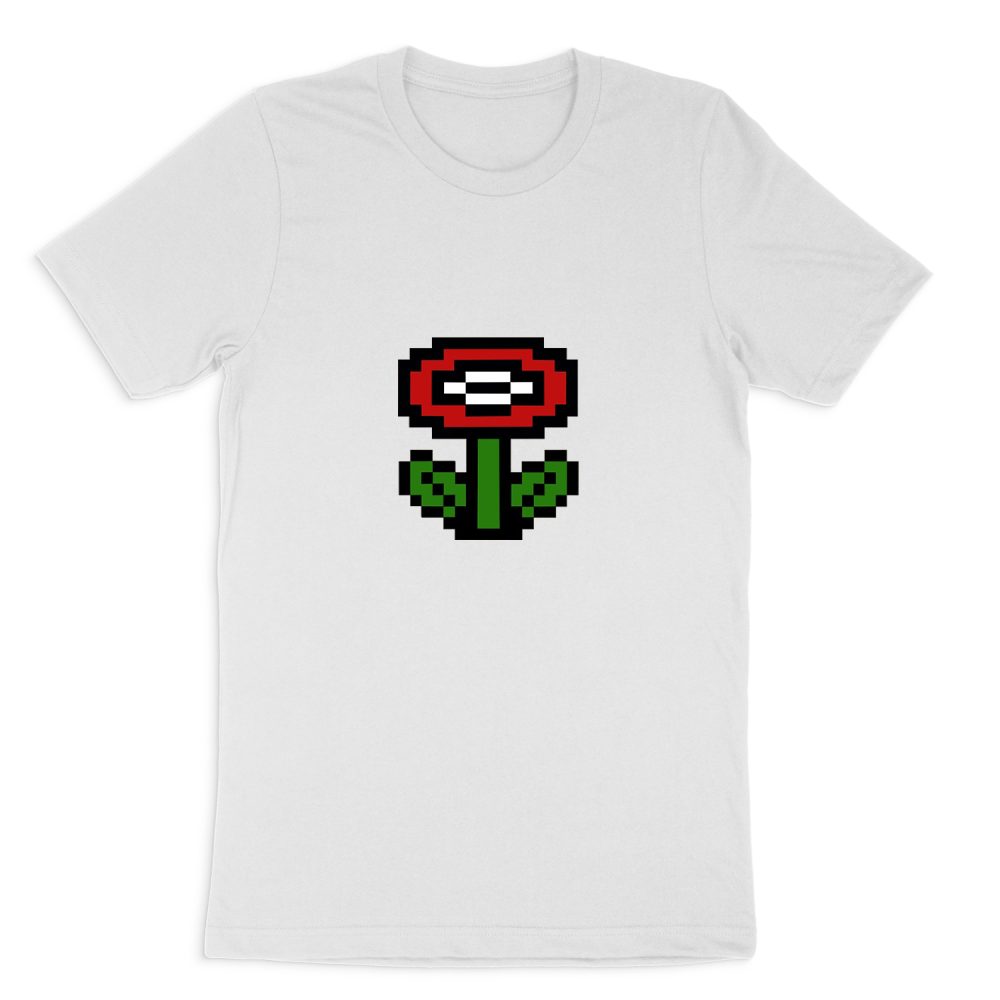 8-BIT FIRE FLOWER SUPER MARIO SHORT SLEEVE T-SHIRT