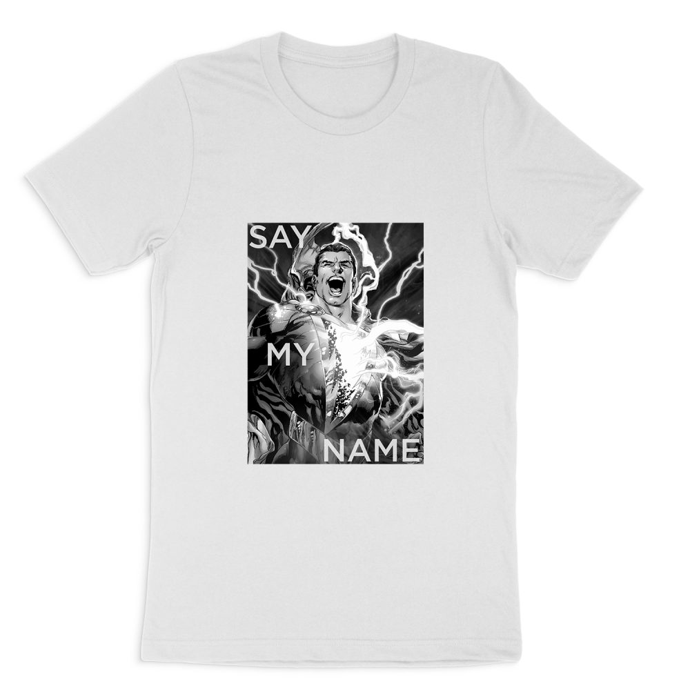 JUSTICE LEAGUE SAY MY NAME BLACK & WHITE SHORT SLEEVE T-SHIRT