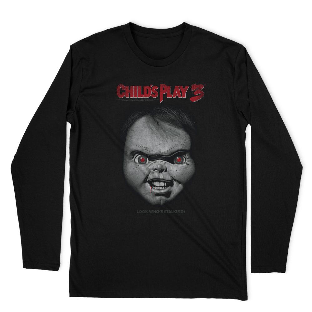 CHILD'S PLAY 3 FACE POSTER LONG SLEEVE T-SHIRT