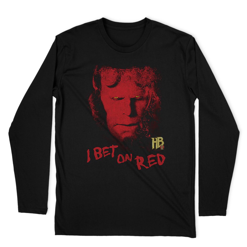 HELLBOY I BET ON RED LONG SLEEVE T-SHIRT