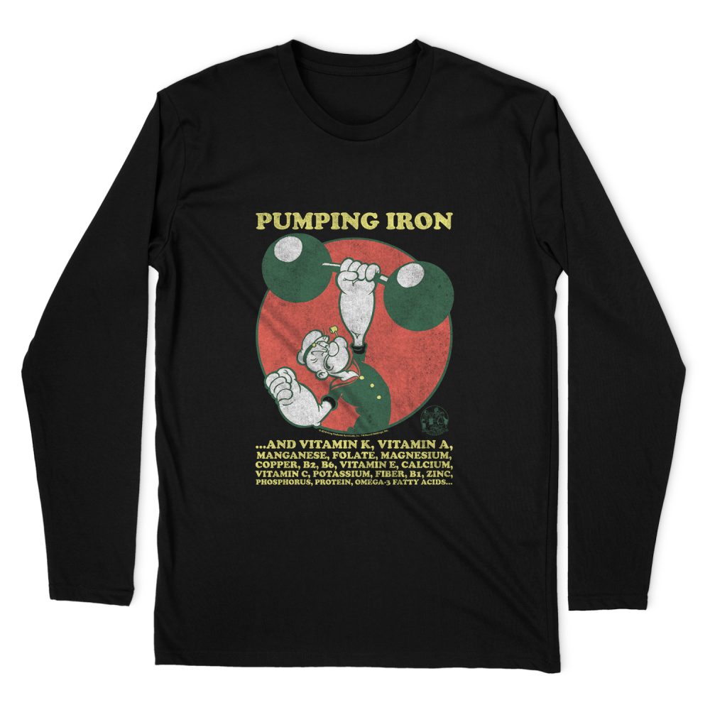 POPEYE PUMPING IRON LONG SLEEVE T-SHIRT