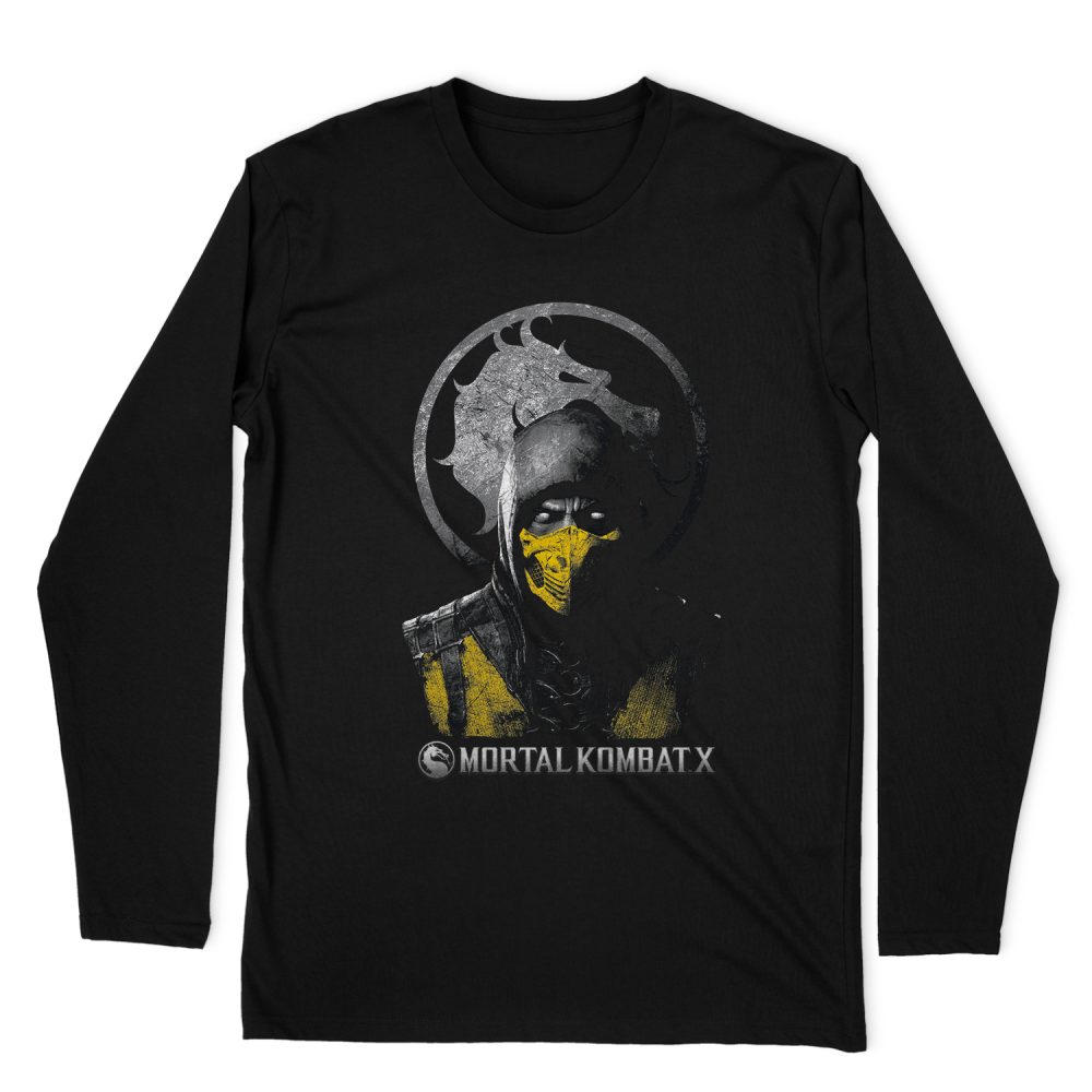 MORTAL KOMBAT SCORPION BUST LONG SLEEVE T-SHIRT