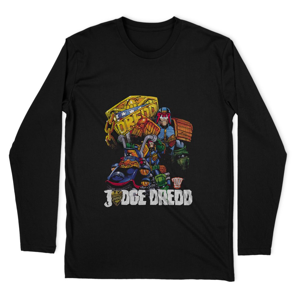 JUDGE DREDD BIKE AND BADGE LONG SLEEVE T-SHIRT