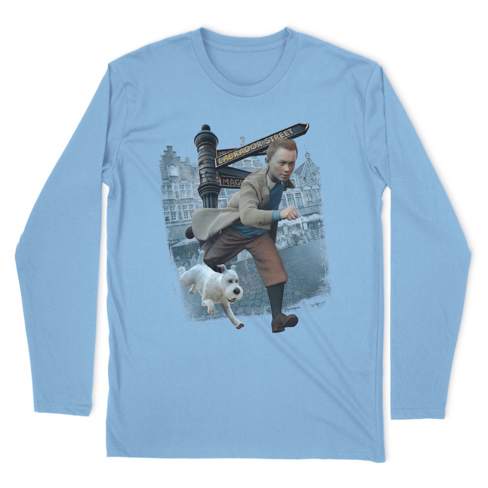 THE ADVENTURES OF TINTIN LABRADOR STREET LONG SLEEVE T-SHIRT