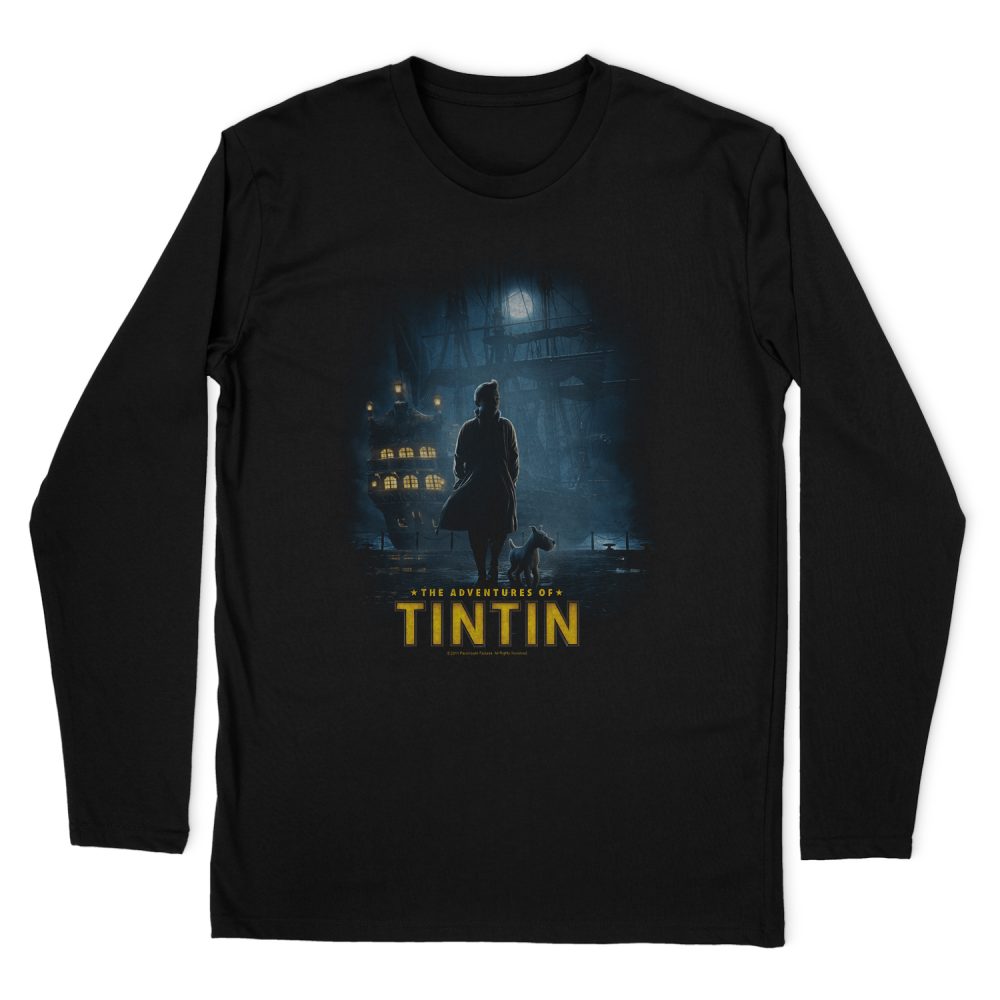 THE ADVENTURES OF TINTIN TITLE POSTER LONG SLEEVE T-SHIRT