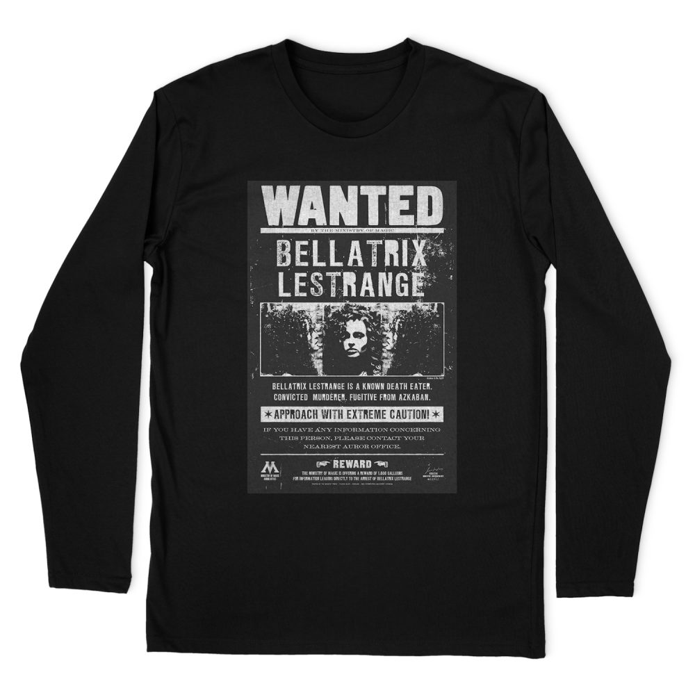 HARRY POTTER WANTED BELLATRIX LONG SLEEVE T-SHIRT