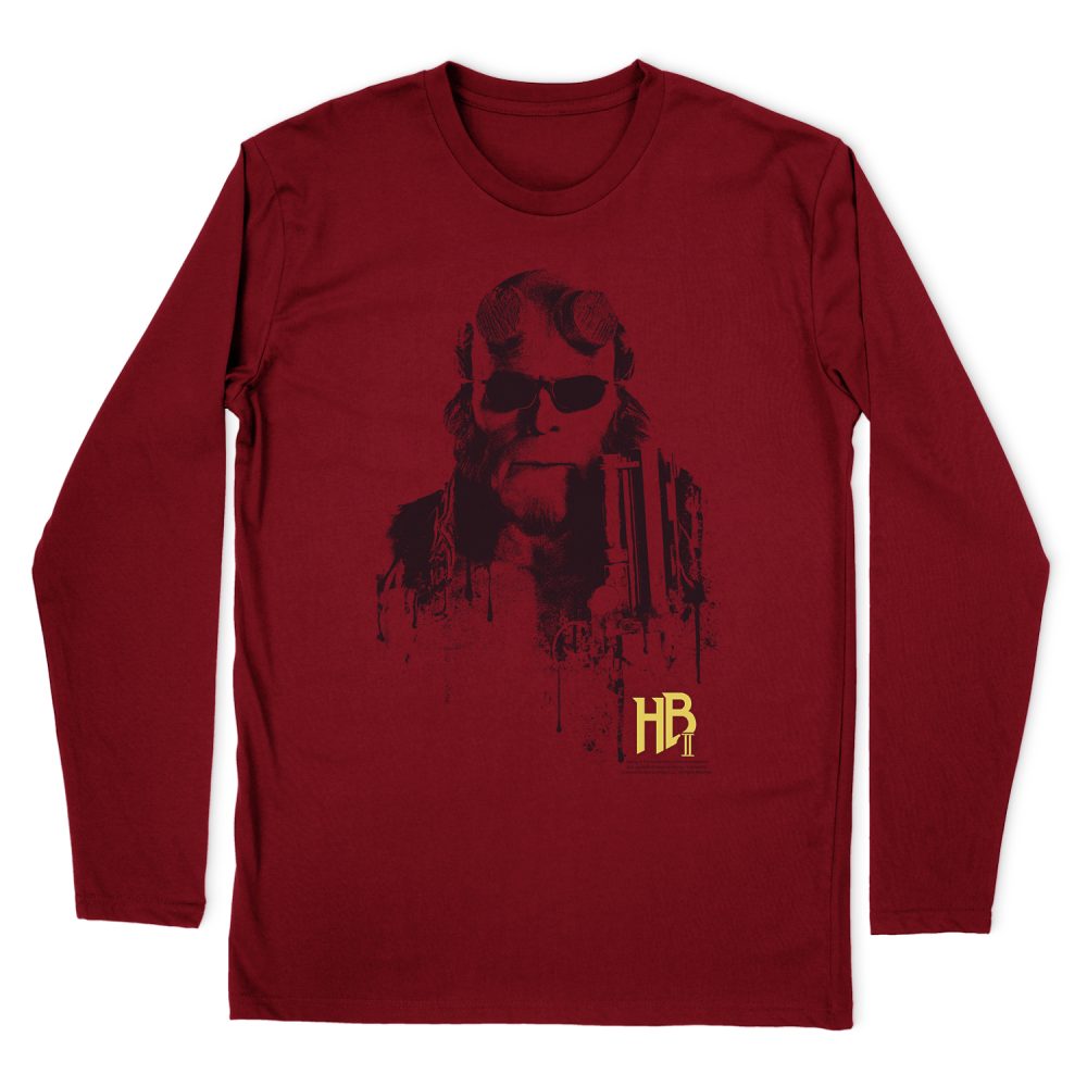 HELLBOY SPLATTER GUN LONG SLEEVE T-SHIRT