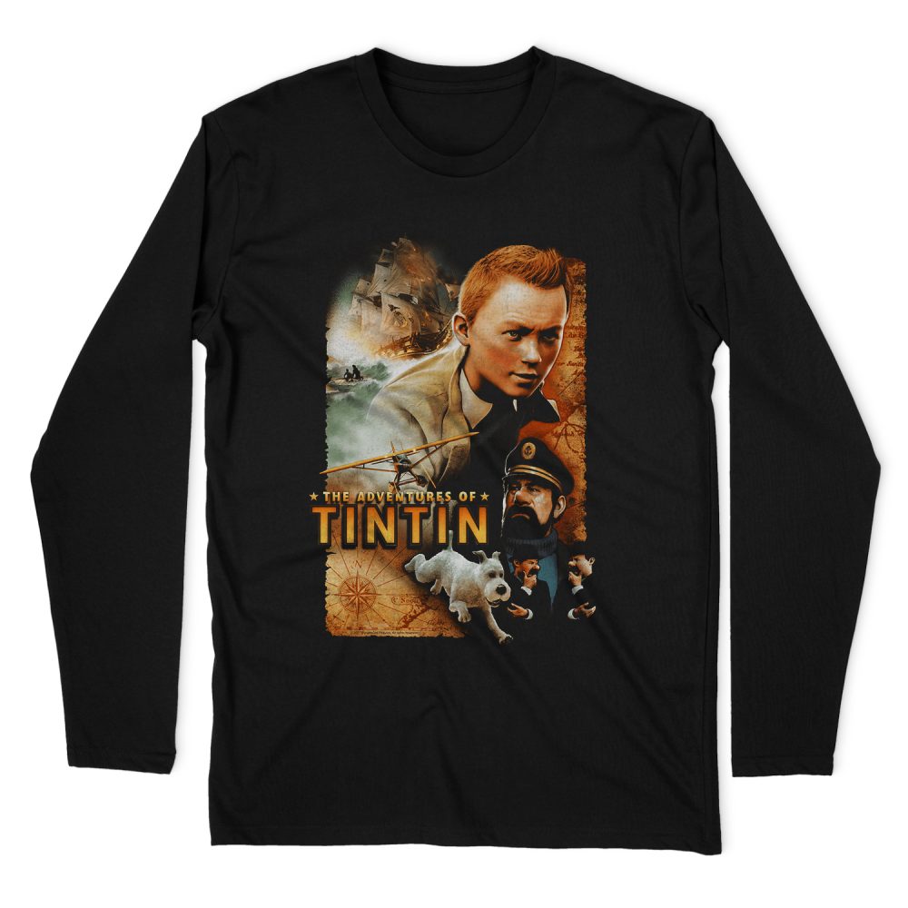 THE ADVENTURES OF TINTIN ADVENTURE POSTER LONG SLEEVE T-SHIRT
