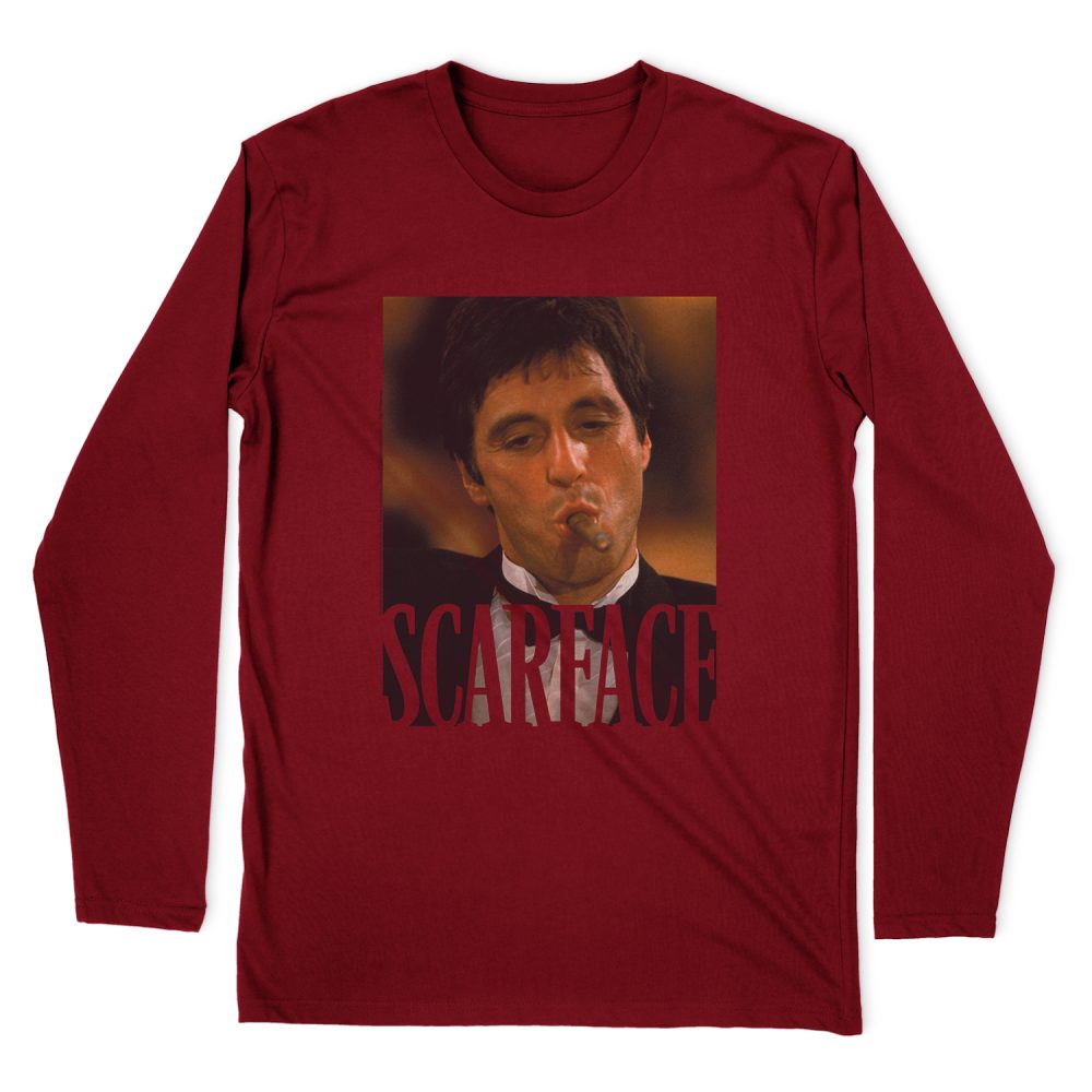 SCARFACE SMOKING CIGAR LONG SLEEVE T-SHIRT
