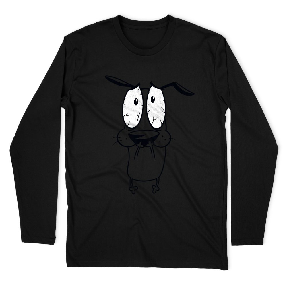 COURAGE THE COWARDLY DOG SCARED LONG SLEEVE T-SHIRT