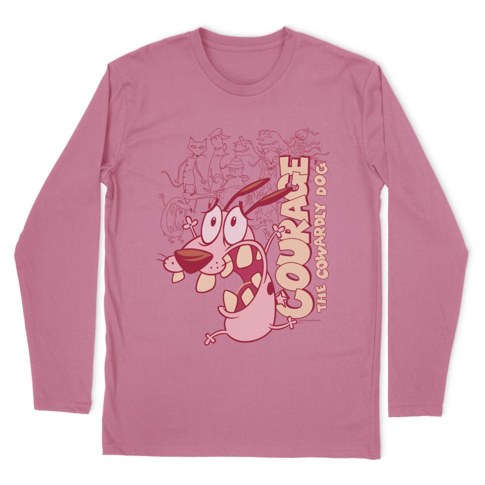 COURAGE THE COWARDLY DOG RUNNING SCARED LONG SLEEVE T-SHIRT