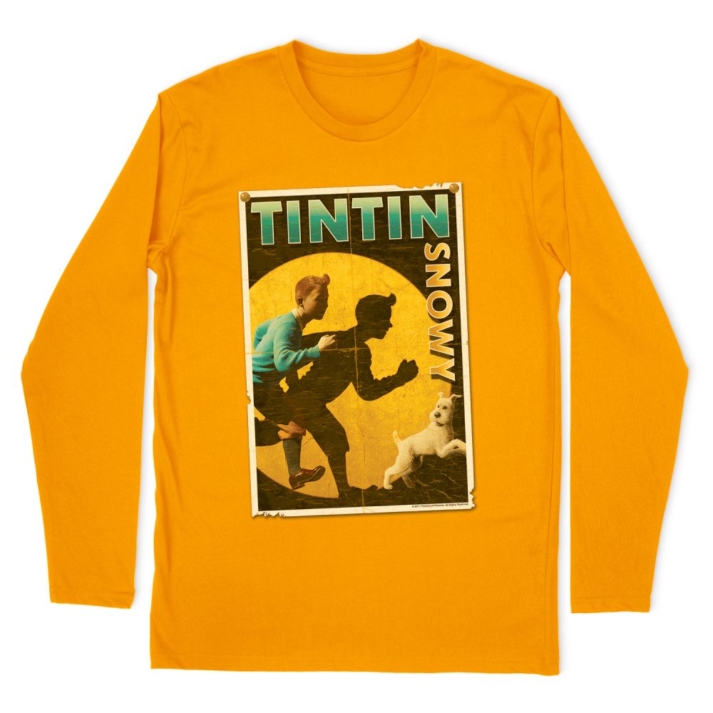 THE ADVENTURES OF TINTIN TINTIN & SNOWY FLYER LONG SLEEVE T-SHIRT