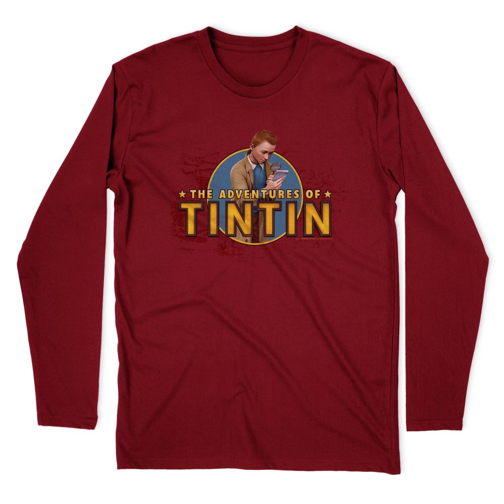 THE ADVENTURES OF TINTIN LOOKING FOR CLUES LONG SLEEVE T-SHIRT