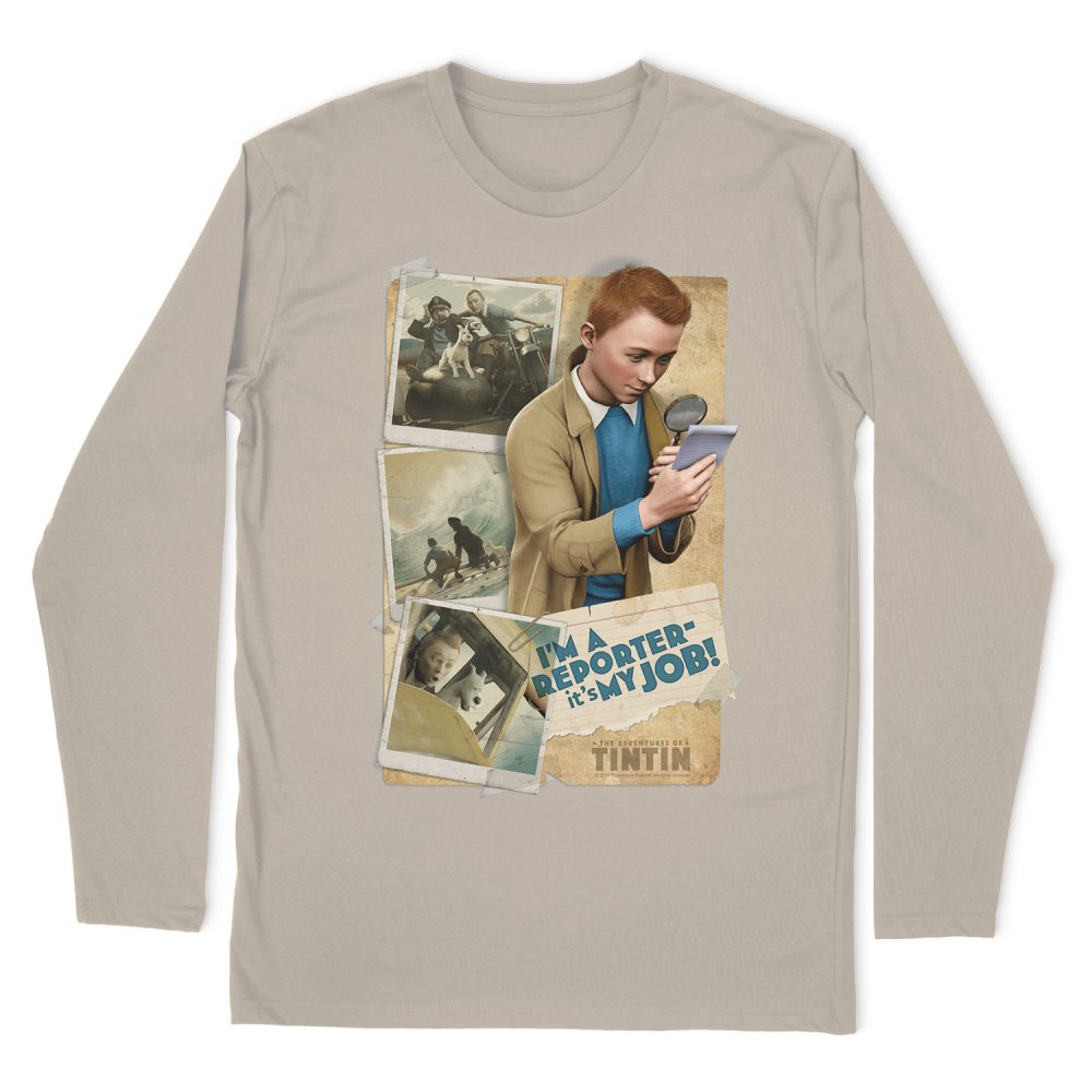 TINTIN, THE ADVENTURES OF IM A REPORTER LONG SLEEVE T-SHIRT