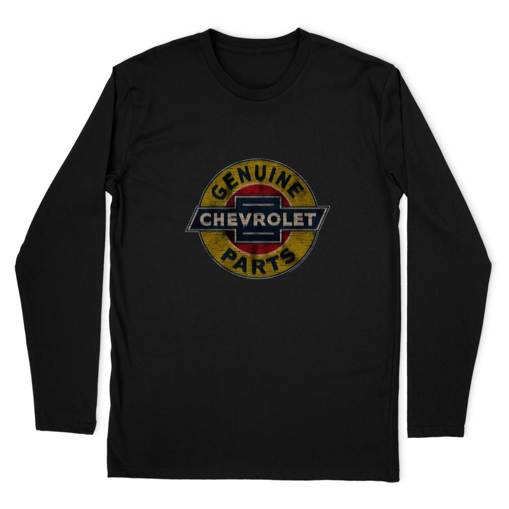 CHEVROLET GENUINE CHEVY PARTS DISTRESSED SIGN LONG SLEEVE T-SHIRT