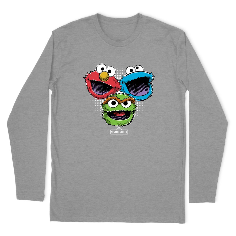 SESAME STREET HALFTONE HEADS LONG SLEEVE T-SHIRT