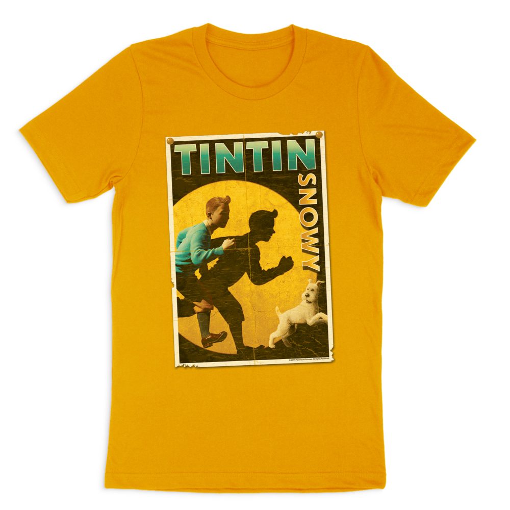 THE ADVENTURES OF TINTIN TINTIN & SNOWY FLYER SHORT SLEEVE T-SHIRT