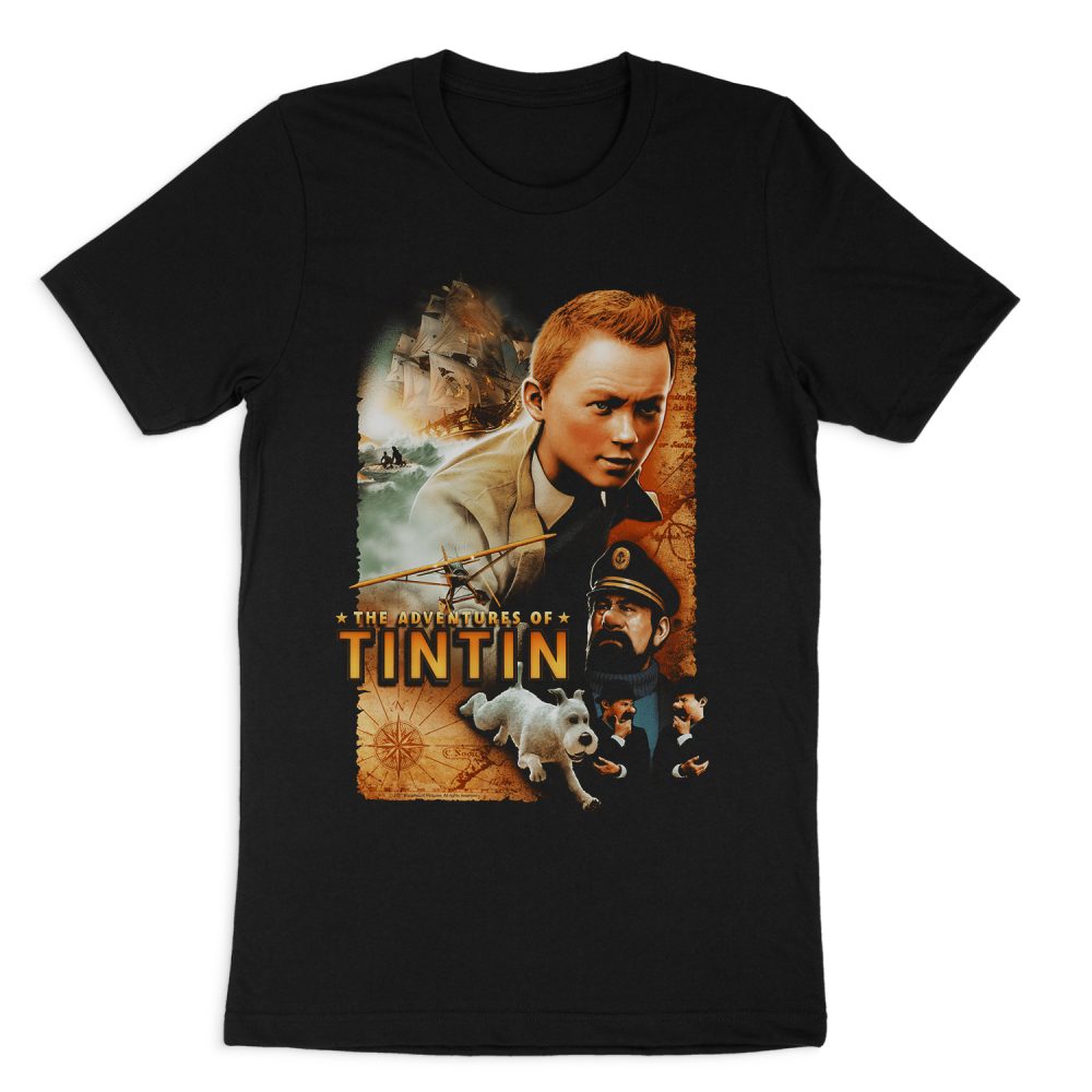 THE ADVENTURES OF TINTIN ADVENTURE POSTER SHORT SLEEVE T-SHIRT