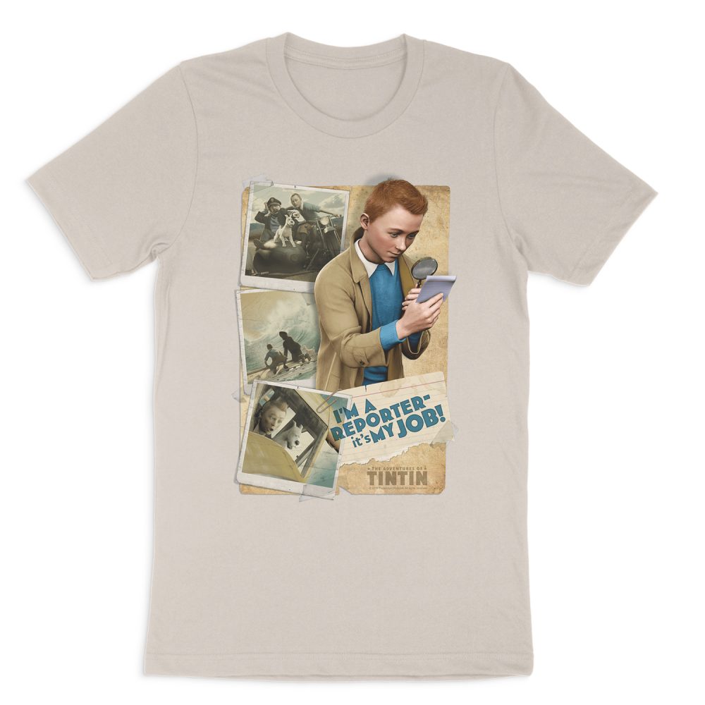 TINTIN, THE ADVENTURES OF IM A REPORTER SHORT SLEEVE T-SHIRT